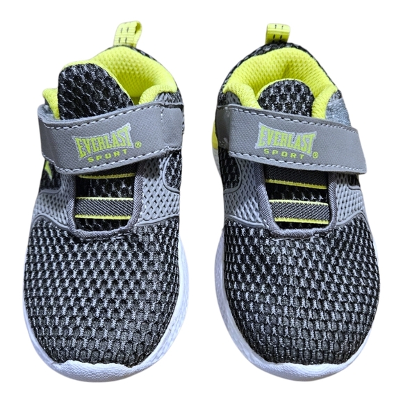 Everlast Baby Shoes Size 6M Gray/Black Mesh Sneakers with Easy Close Strap EUC - Picture 1 of 7